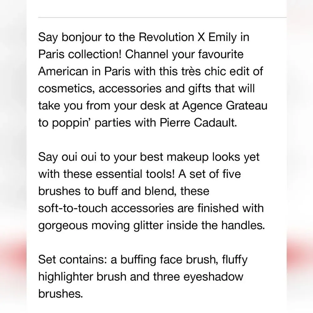 Revolution Beauty X‎ Emily In Paris 5-PC Brush Set
