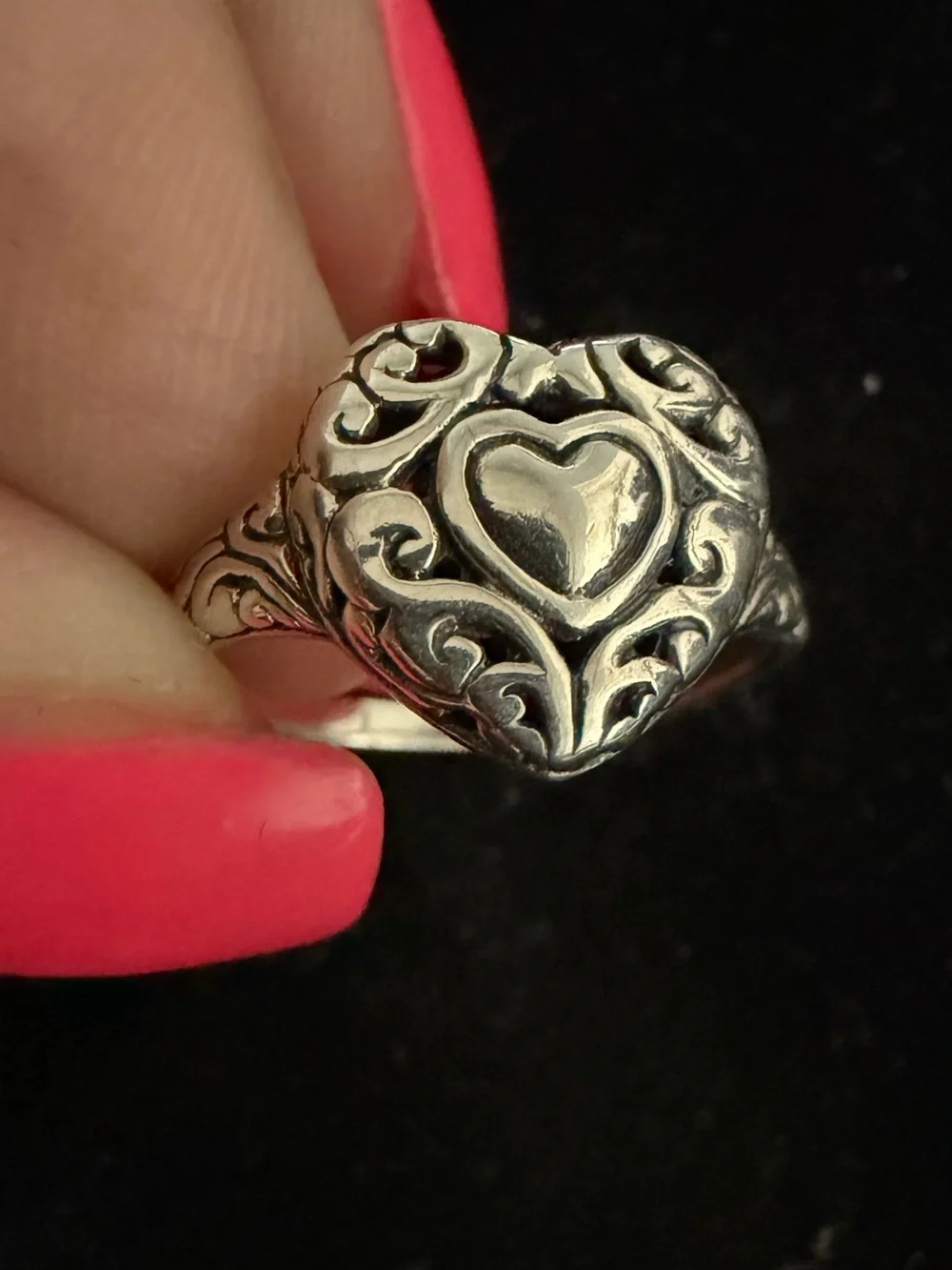 Annika Witt 925 Sterling silver heart ring.  Designer