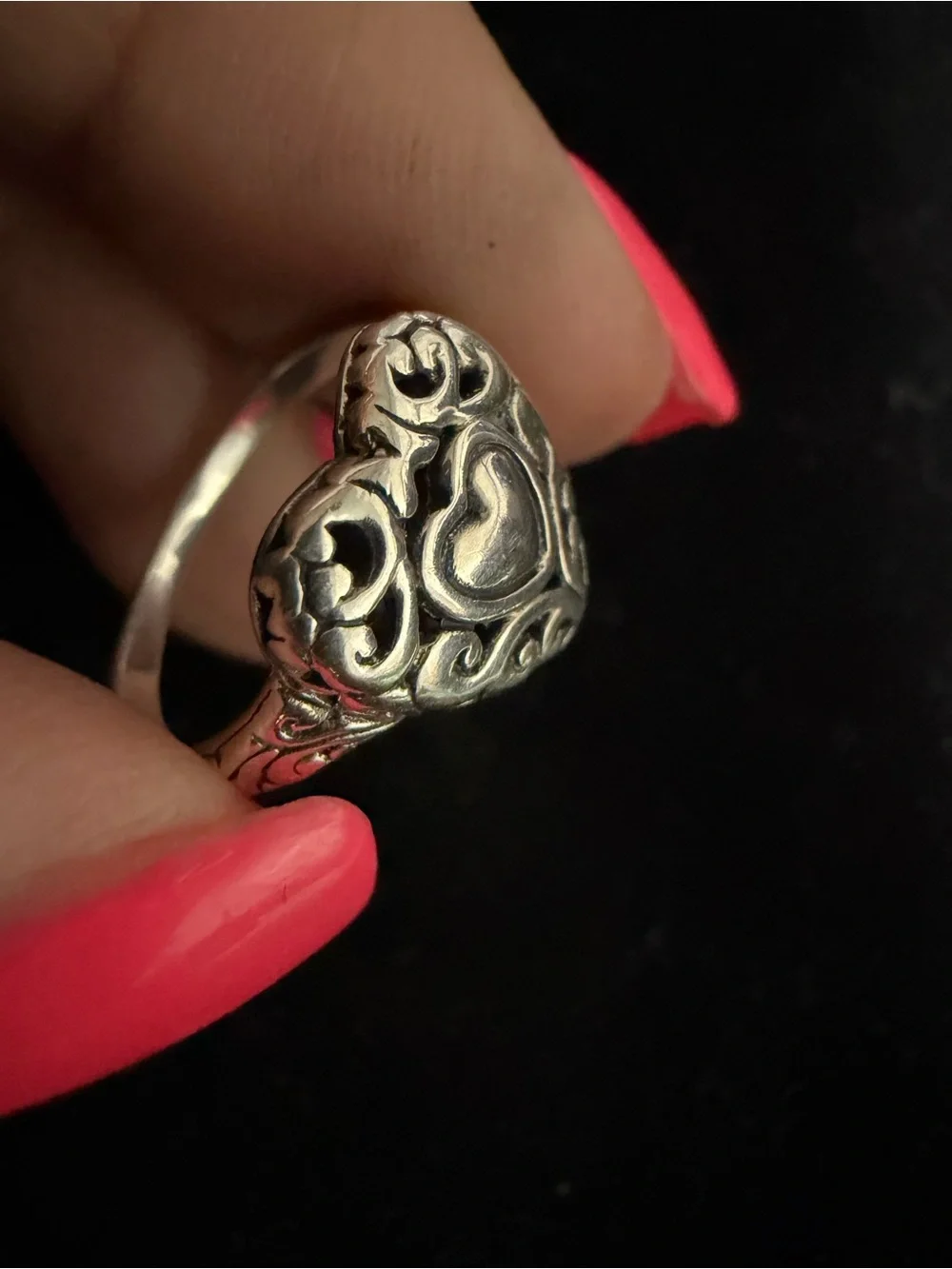 Annika Witt 925 Sterling silver heart ring.  Designer