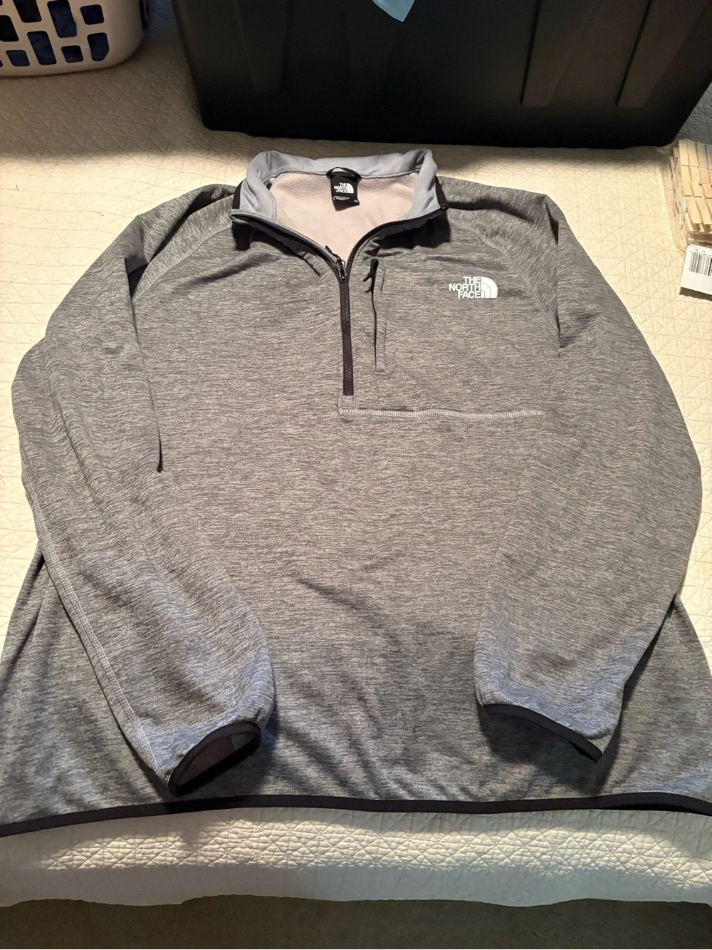The North Face Men's Heather Gray Quarter-Zip Pullover