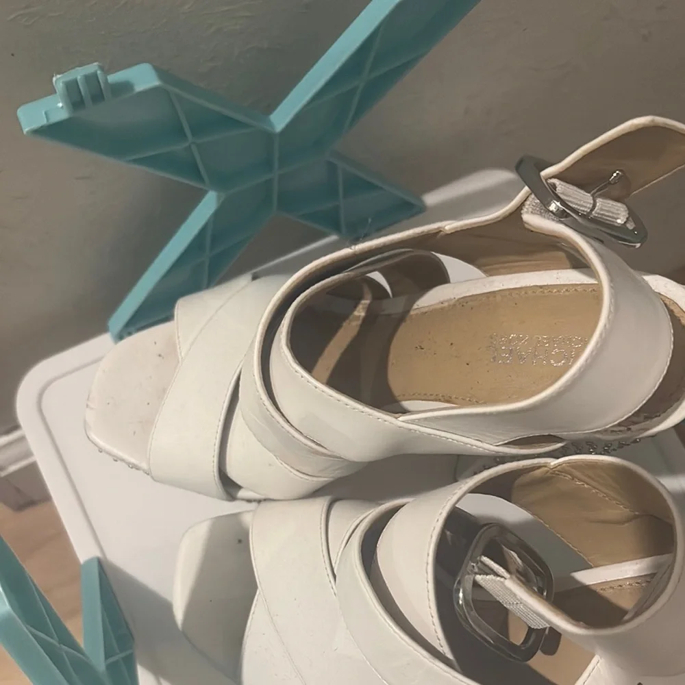Michael Kors White Studded Platform Heels Size 5