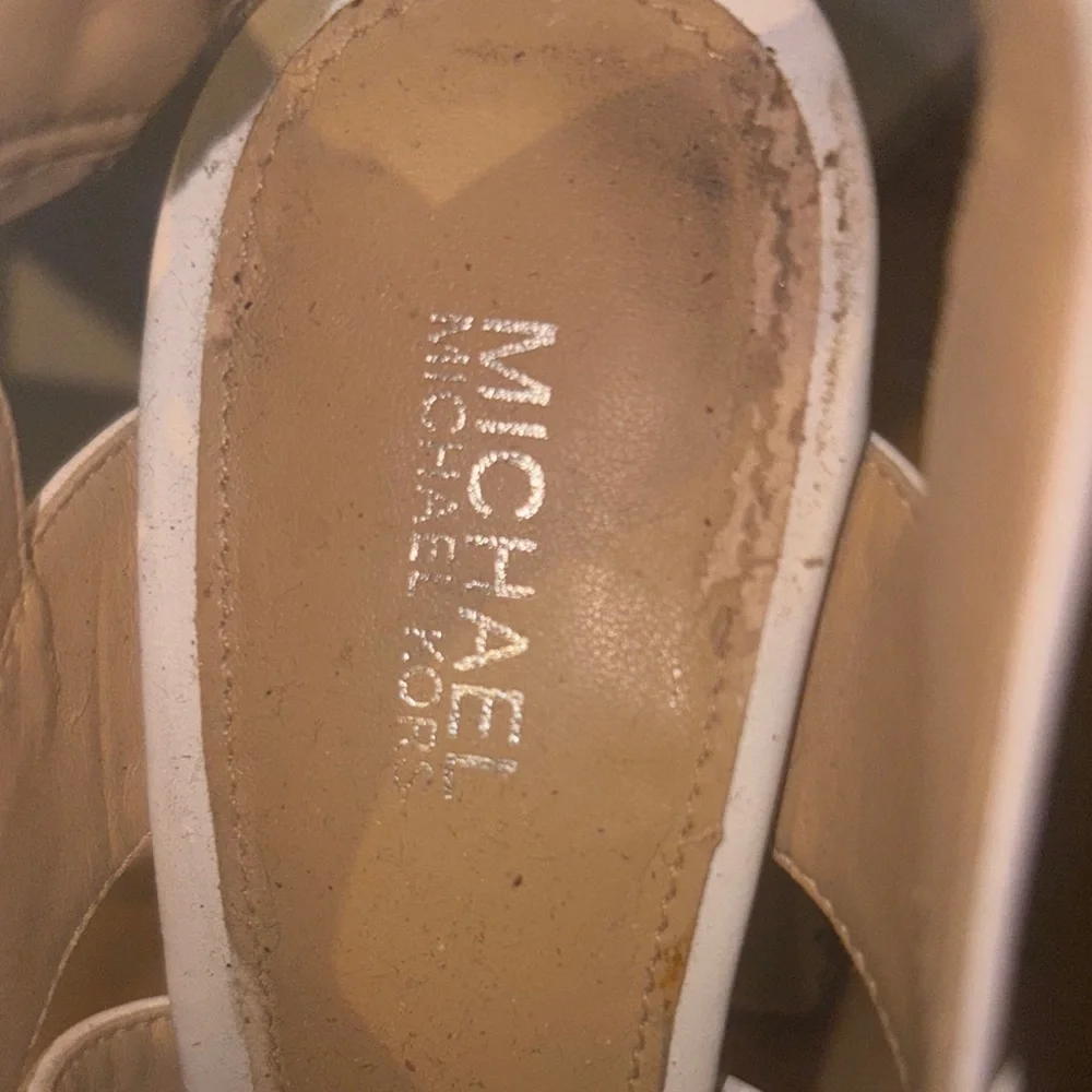 Michael Kors White Studded Platform Heels Size 5