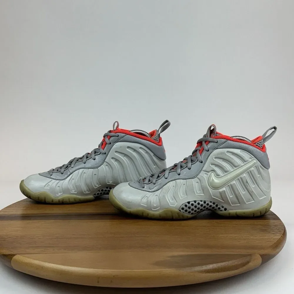 Big Kids Boys Nike Little Posite Pro‎ GS Pure Platinum Grey Sneakers Size 5.5 Y
