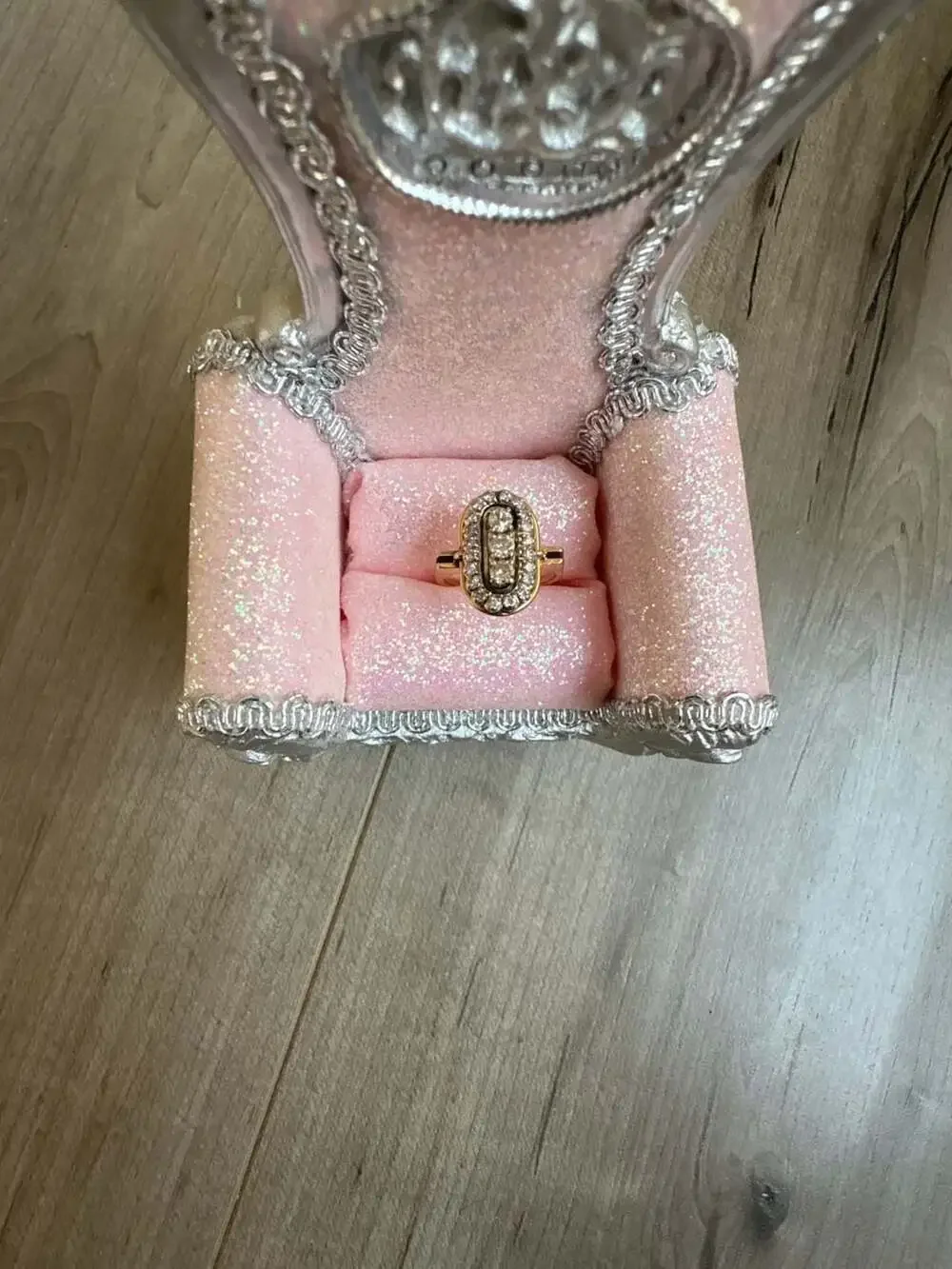 Vintage Art Deco Style North-to-South Diamond Cluster Cocktail Ring in 14K Yello