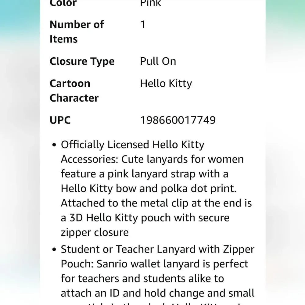 Hello Kitty By‎ Sanrio Lanyard w/Pouch