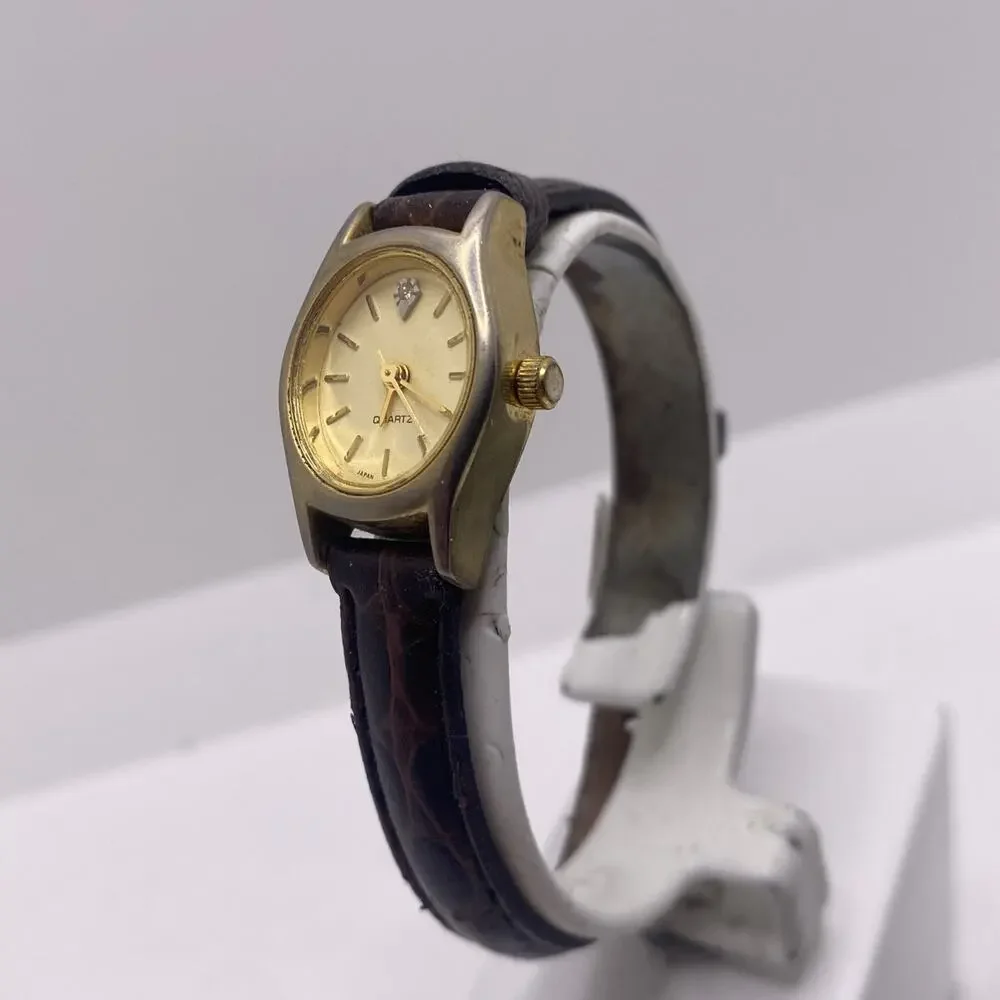 Womens Vintage Leather Quartz Fashion Watch New Battery