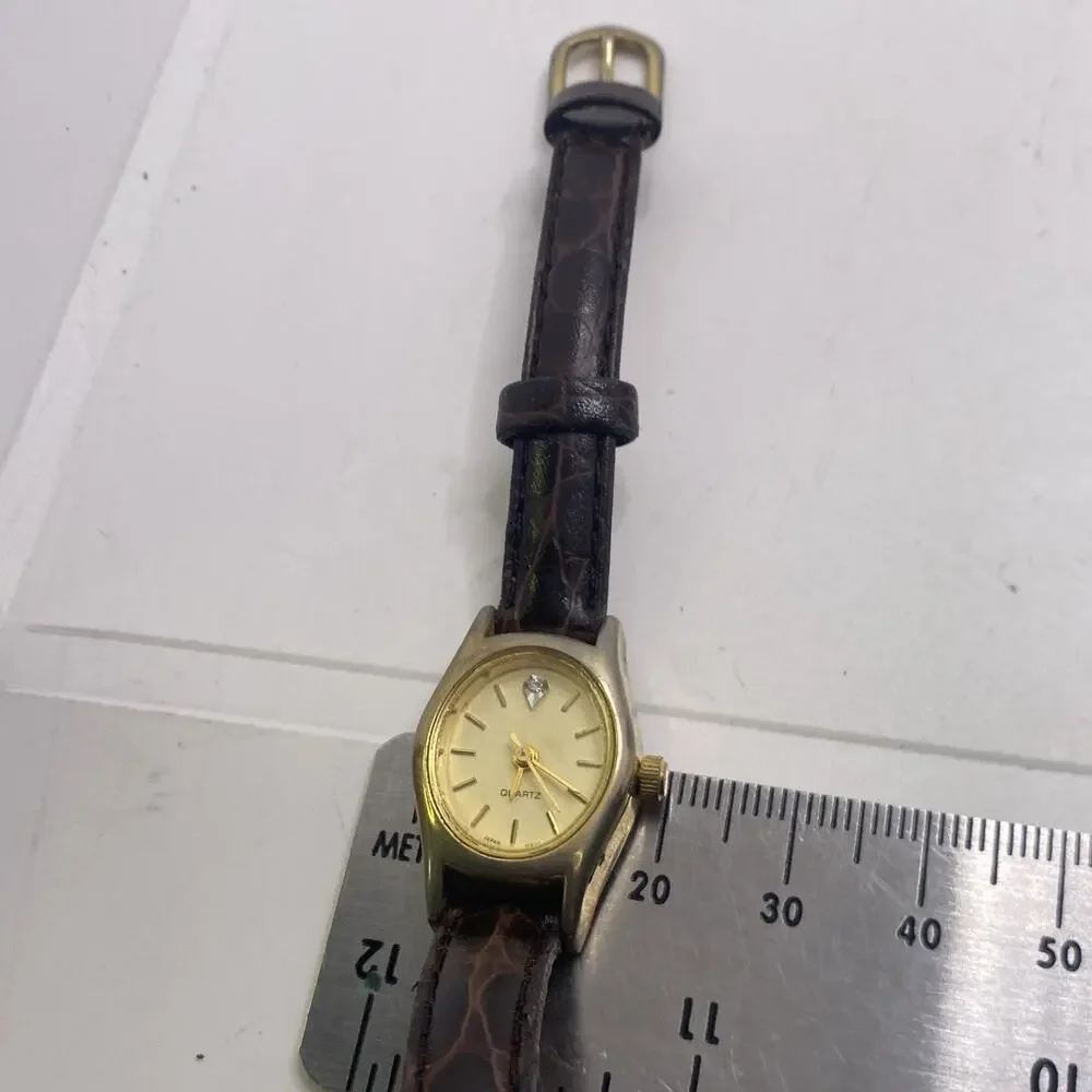 Womens Vintage Leather Quartz Fashion Watch New Battery