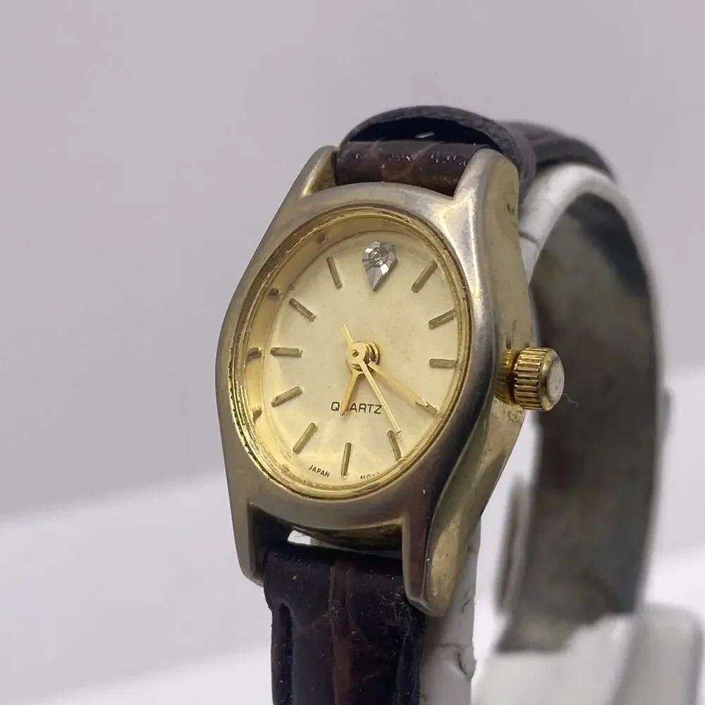 Womens Vintage Leather Quartz Fashion Watch New Battery