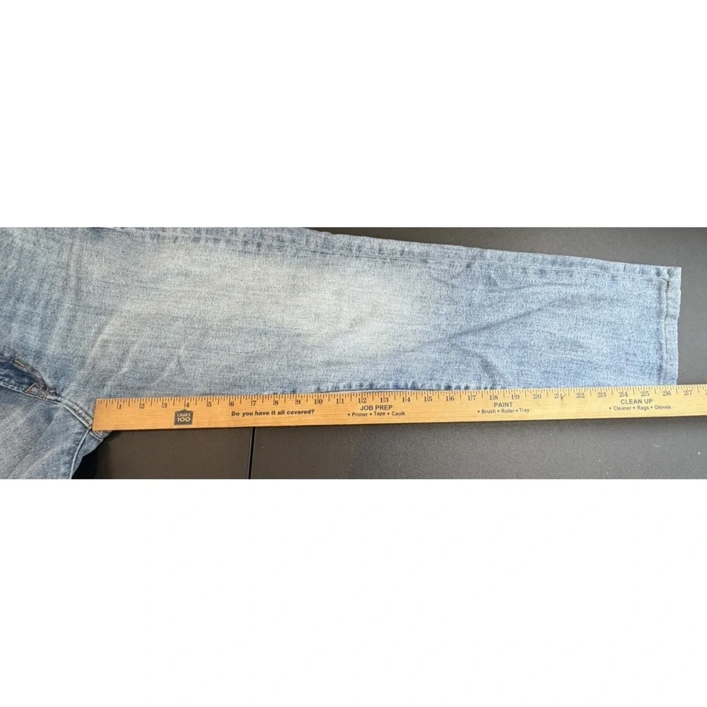 Lands' End Square Rigger Jeans Mens 32 Blue‎ Cotton Denim Straight Leg Faded