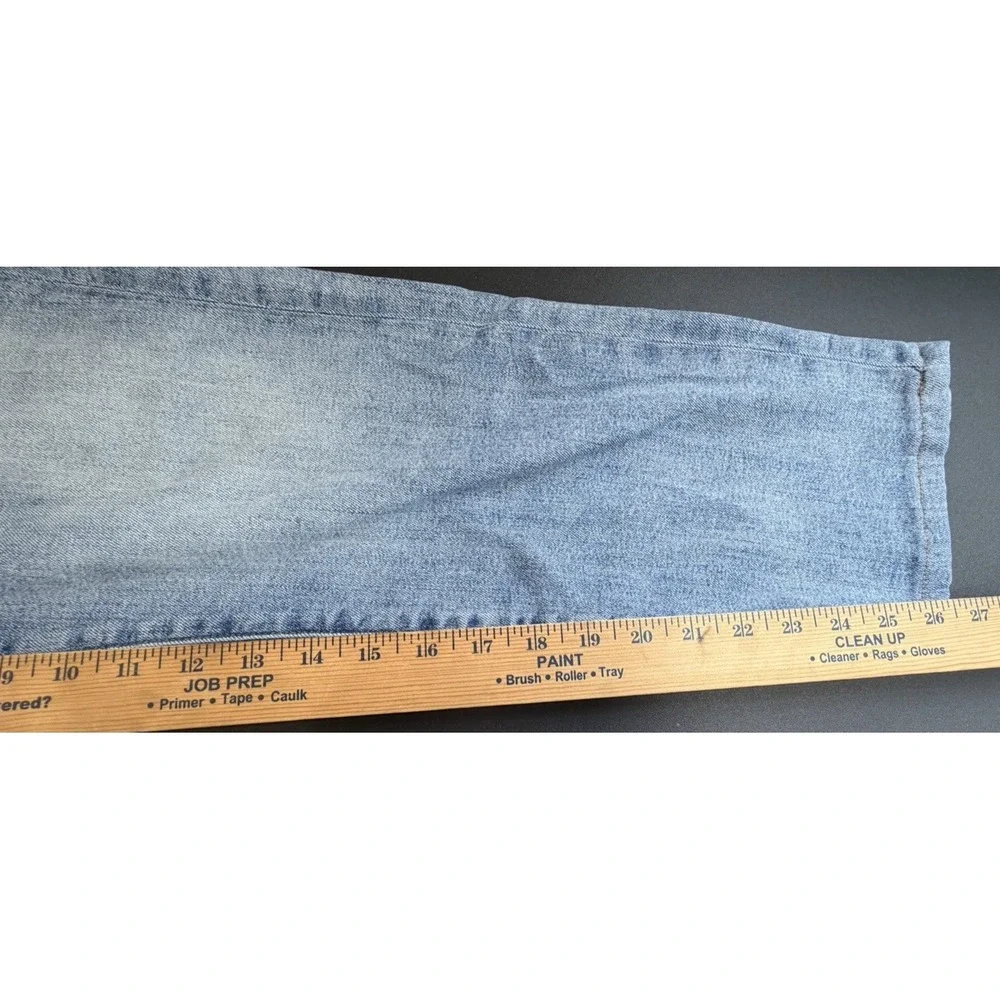 Lands' End Square Rigger Jeans Mens 32 Blue‎ Cotton Denim Straight Leg Faded