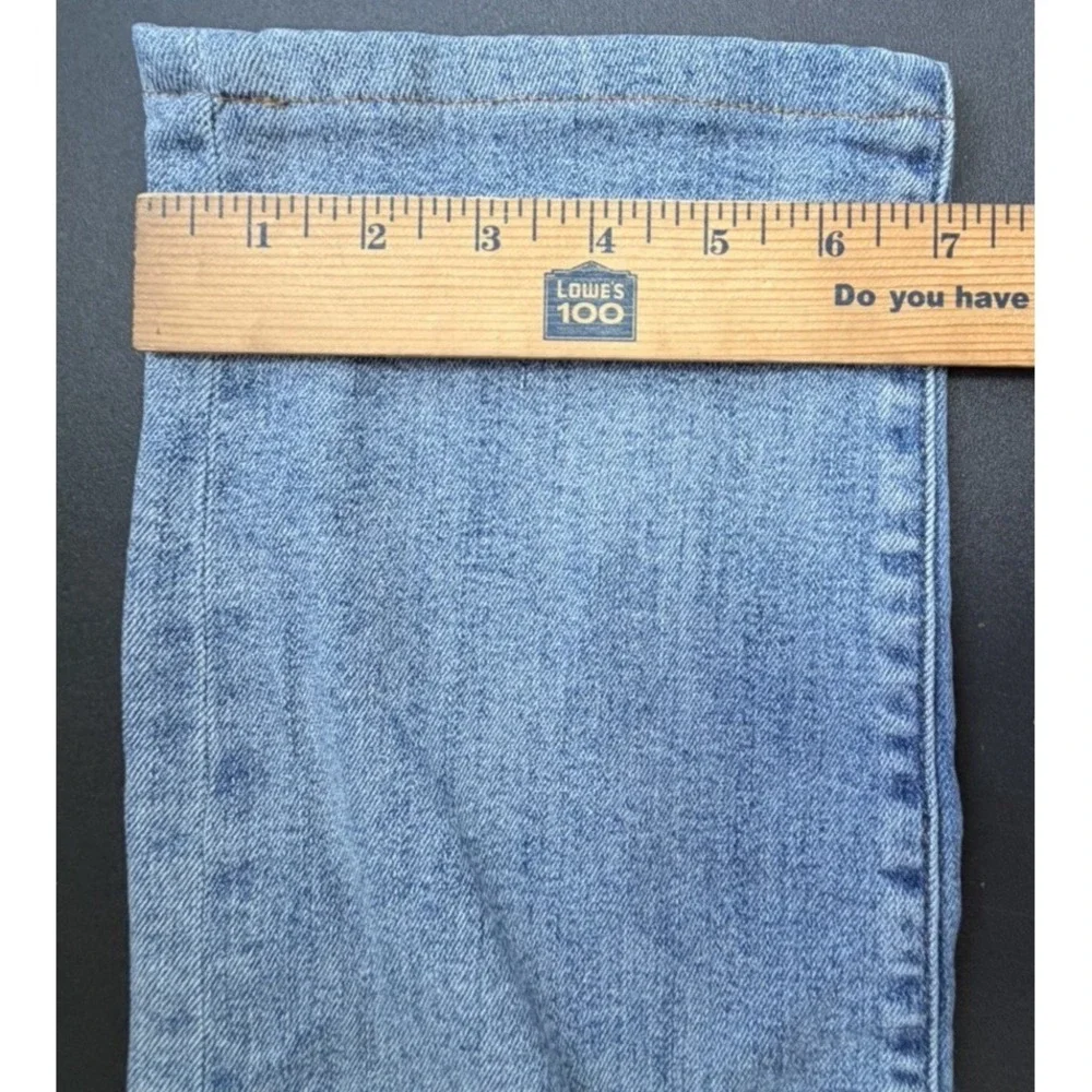 Lands' End Square Rigger Jeans Mens 32 Blue‎ Cotton Denim Straight Leg Faded