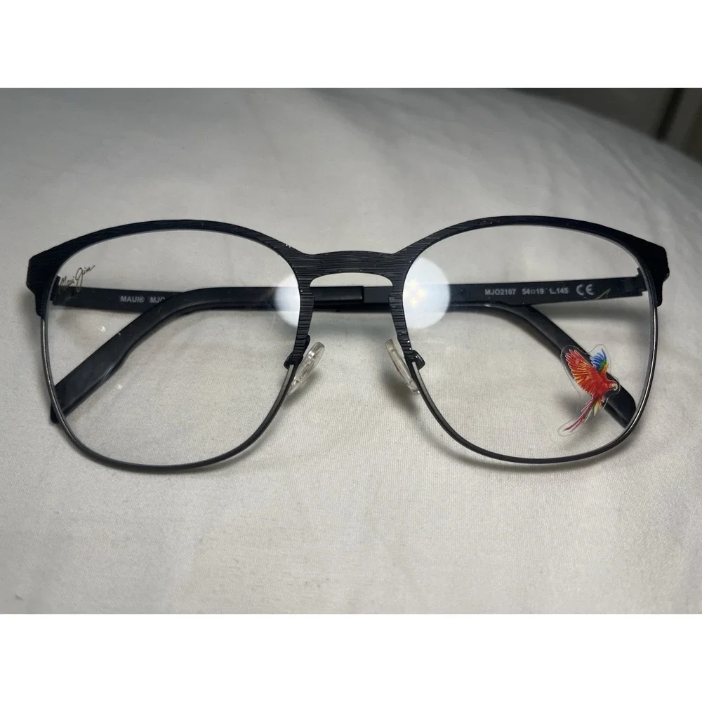 NEW Maui Jim MJO2107-02MG Black Faux Wood EYEGLASSES FRAME 54-19-145 Italy