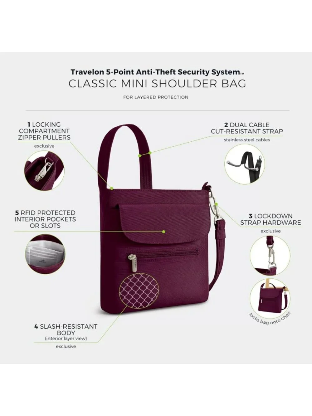 Anti-Theft Classic Mini Shoulder Bag for Travel, Everyday Use, and Security