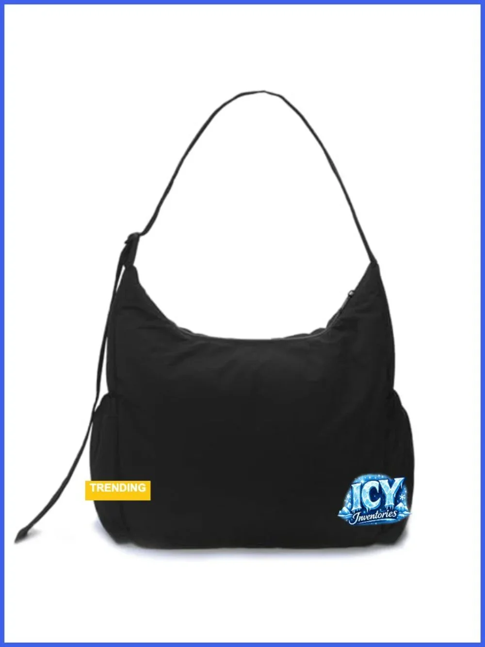 Large Nylon Hobo Crossbody Bag Lightweight Travel Handbag Adjustable Strap