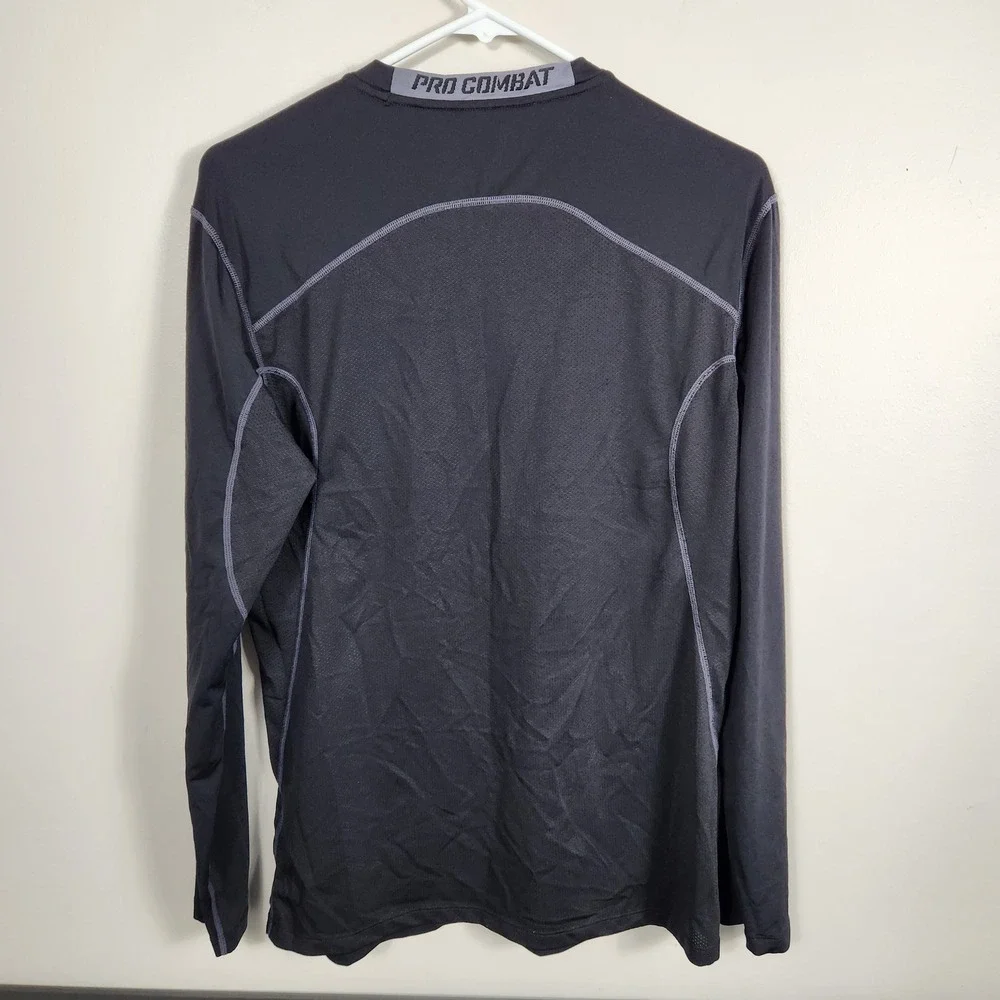 Nike Pro Combat Dri-FIT Shirt Mens Medium Black Long Sleeve Fitted Athletic 3264