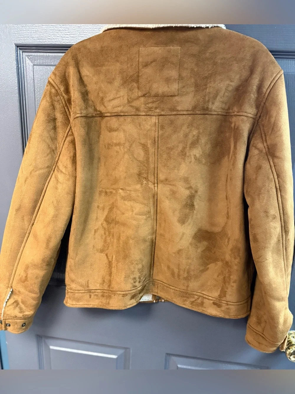 Levi's Tan Faux Suede Jacket with Cream Sherpa Collar