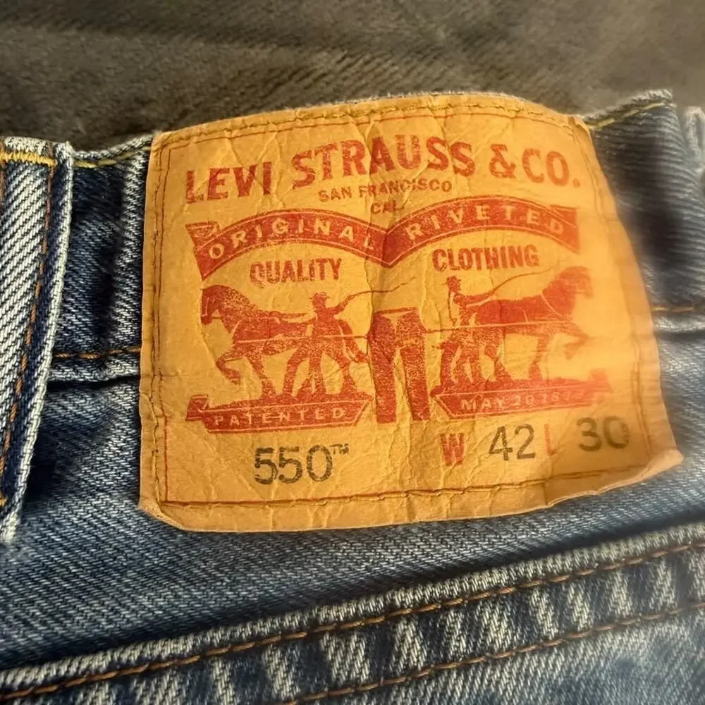 Levi Strauss & Co 550 Relaxed Fit Jeans Blue Denim. Levi's Mens Size 42x30
