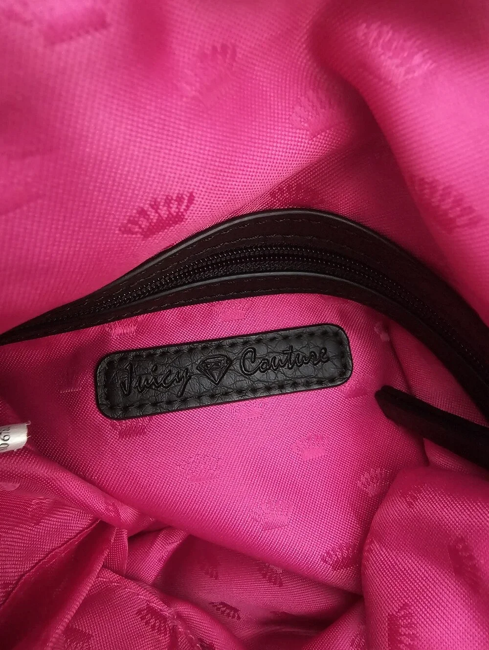 Juicy Couture Black and Silver Leopard Print Tote Bag with Gold Accents