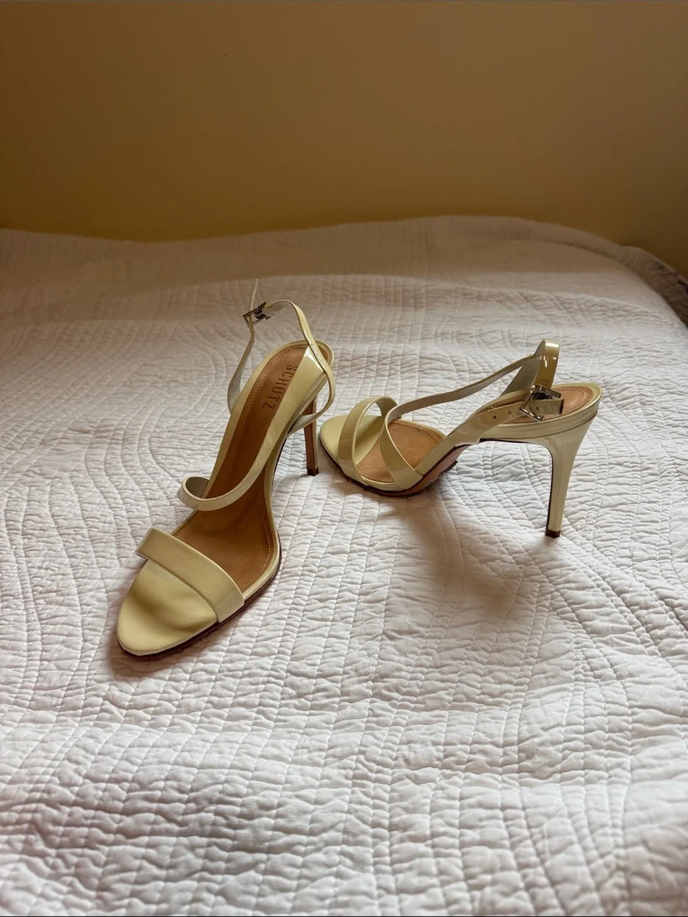 SCHUTZ Cream Strappy Stiletto Sandals
