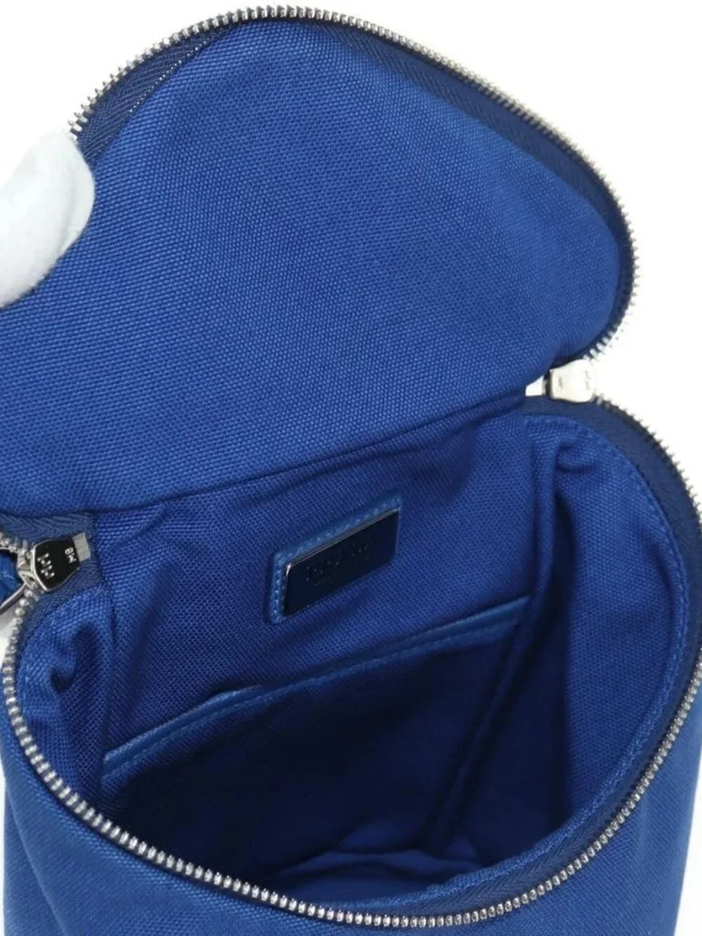 PRADA Shoulder Bag Canvas Blue Silver Auth