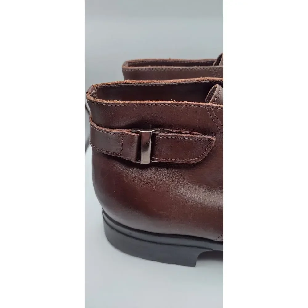 Nicole Club Valerie Brown Leather Lace Up Ankle Booties 10M
