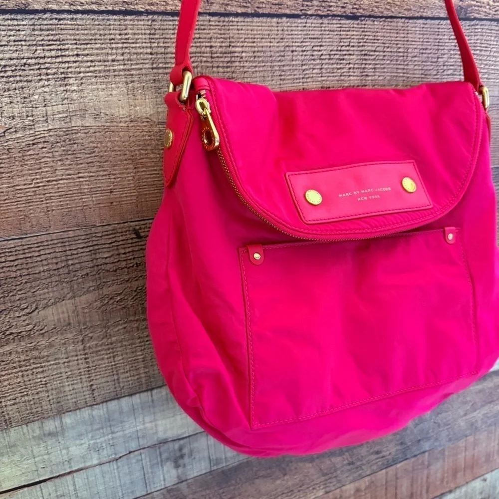 Marc By Marc Jacobs Large Pink Nylon Crossbody Bag