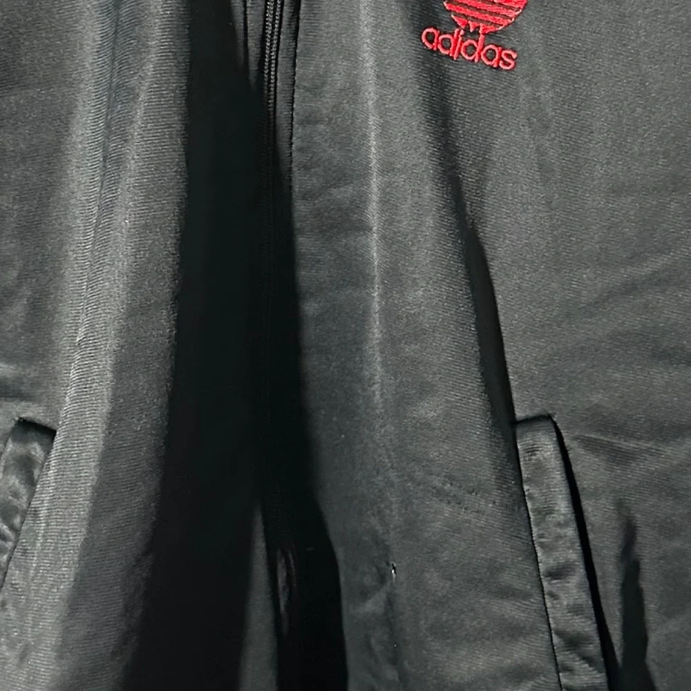 Vintage Adidas Track Jacket Men’s L USA Made Black Red Green Trefoil 80s 90s