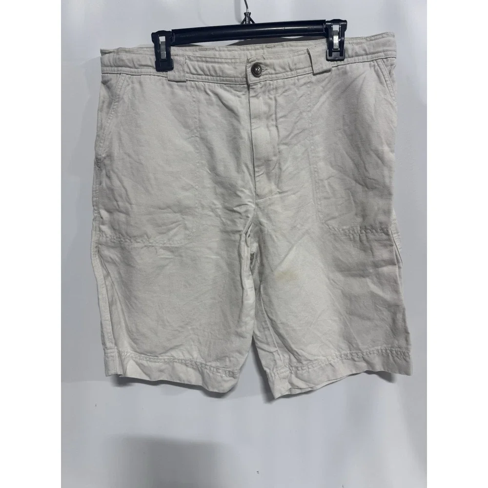 Lacoste Men's Khaki Chino Shorts Size Us 36 EU 46 Logo Vintage Fast Shipping