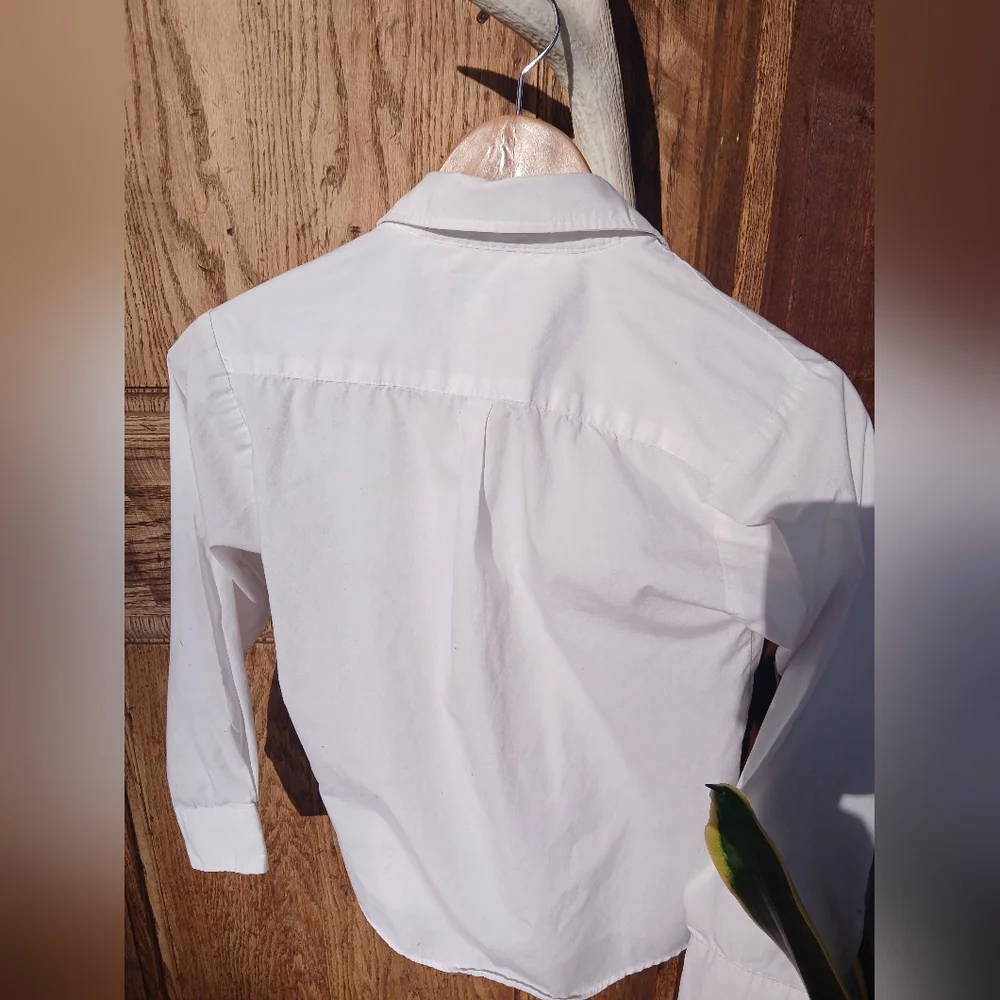 Van Heusen White Button-Up Shirt Size 12 Boys