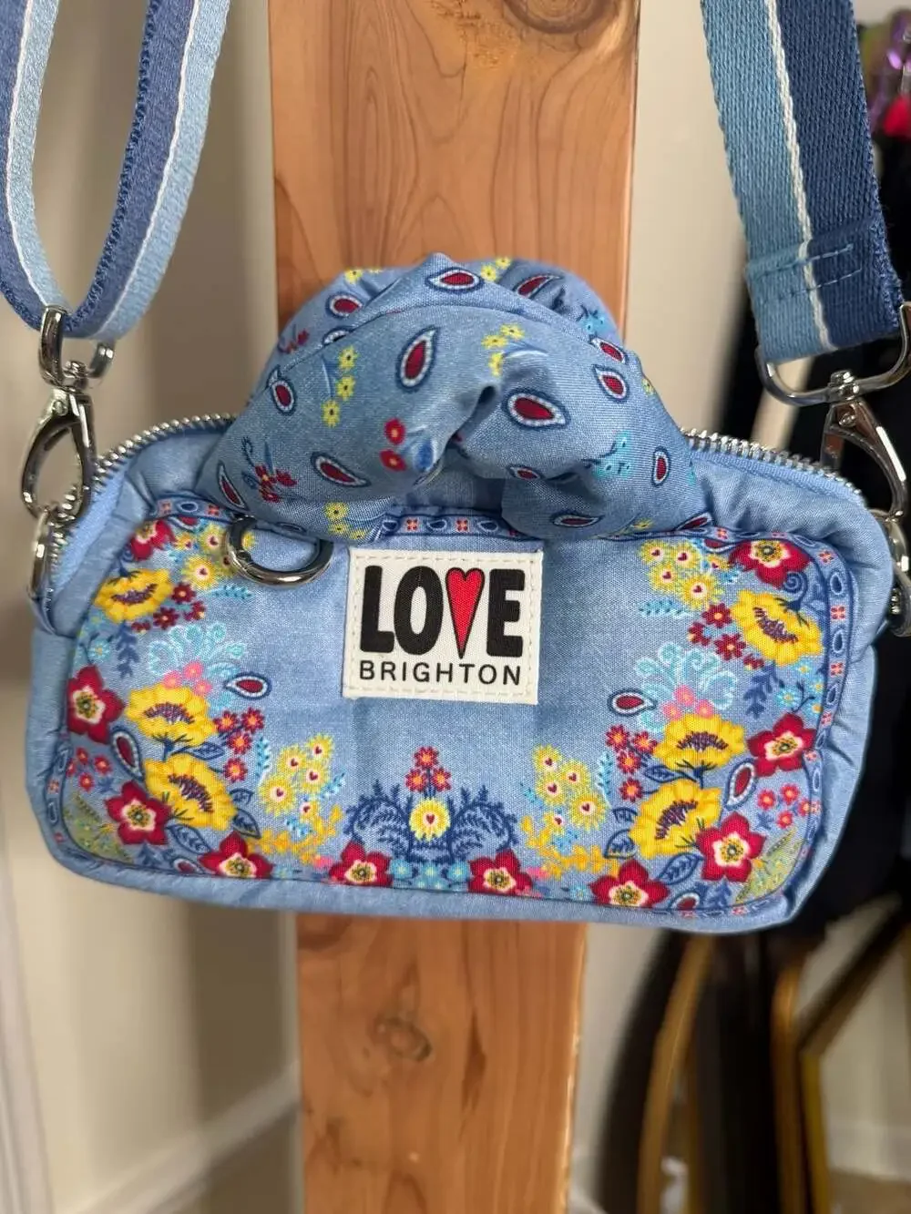 Love Brighton Floral Denim Crossbody Bag