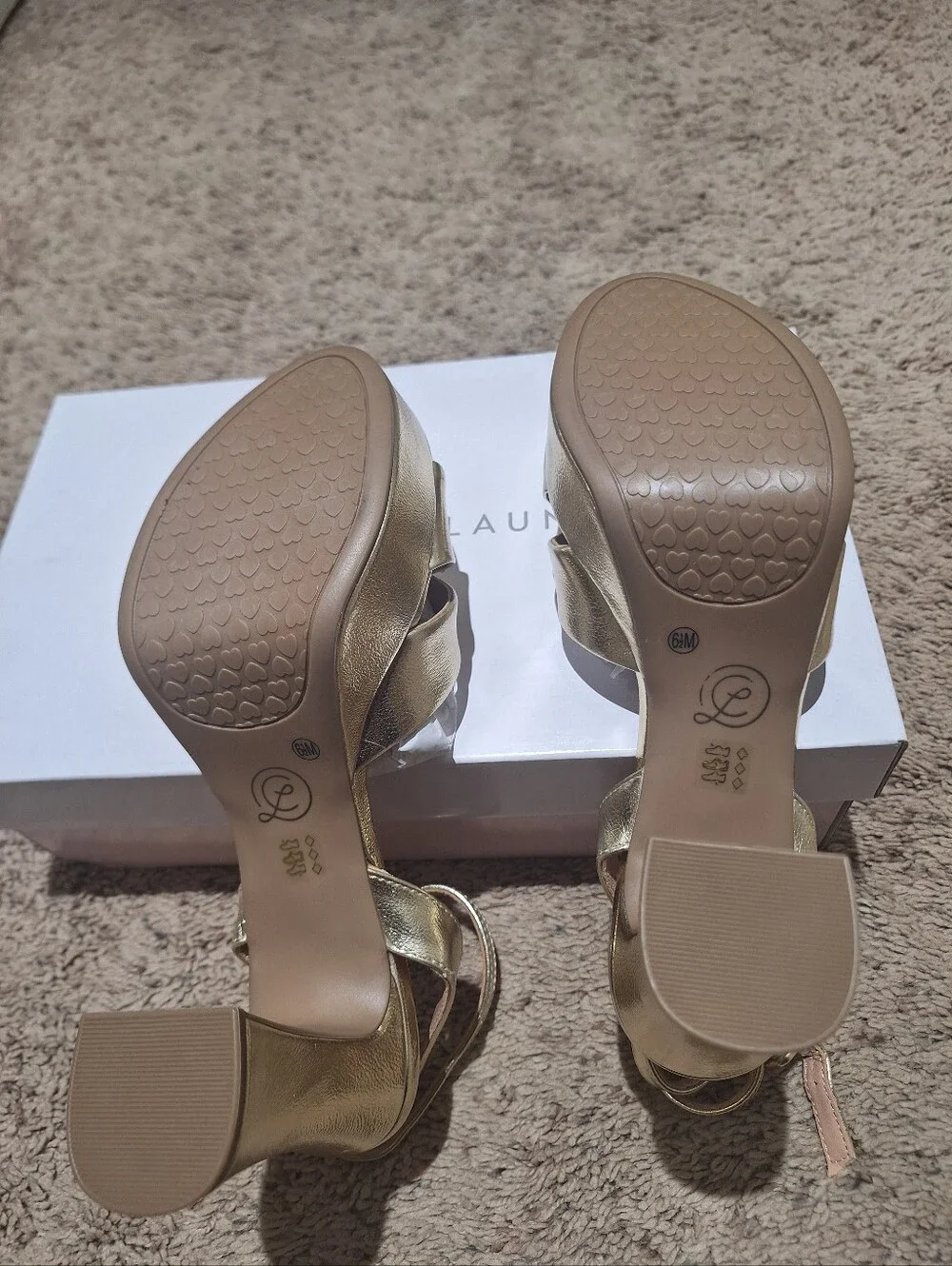 Chinese Laundry Thorie Gold Sandal Heels (6.5)