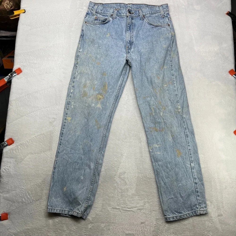 Levi's 505 Straight Leg Jeans Men's Blue Denim Cotton Pockets Zip‎ Fly - 32X29.5