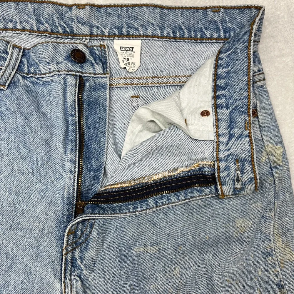 Levi's 505 Straight Leg Jeans Men's Blue Denim Cotton Pockets Zip‎ Fly - 32X29.5