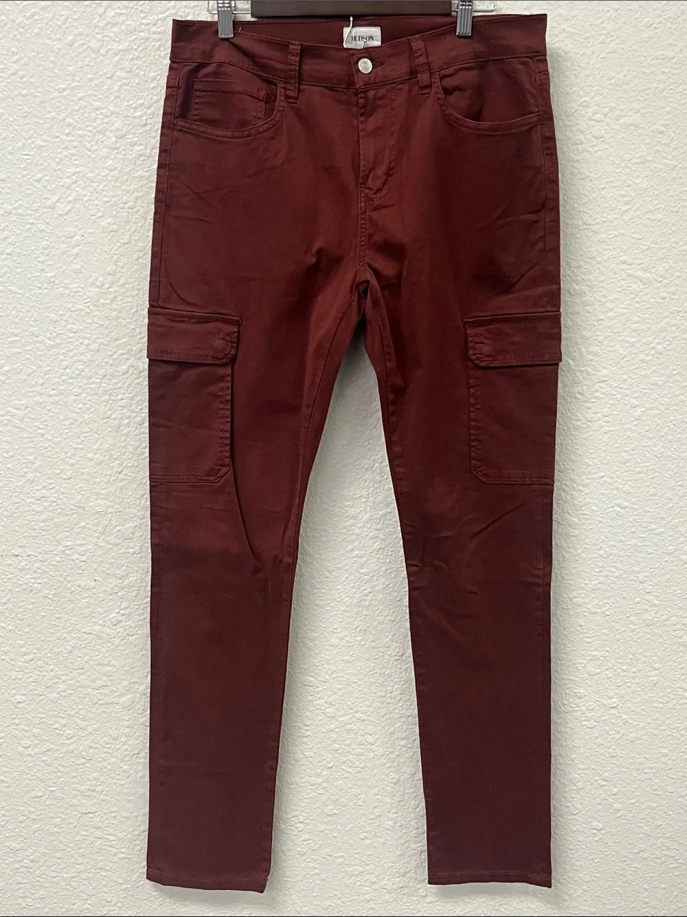 Hudson Slim Cargo Pants in Burgundy 33x32 #1148