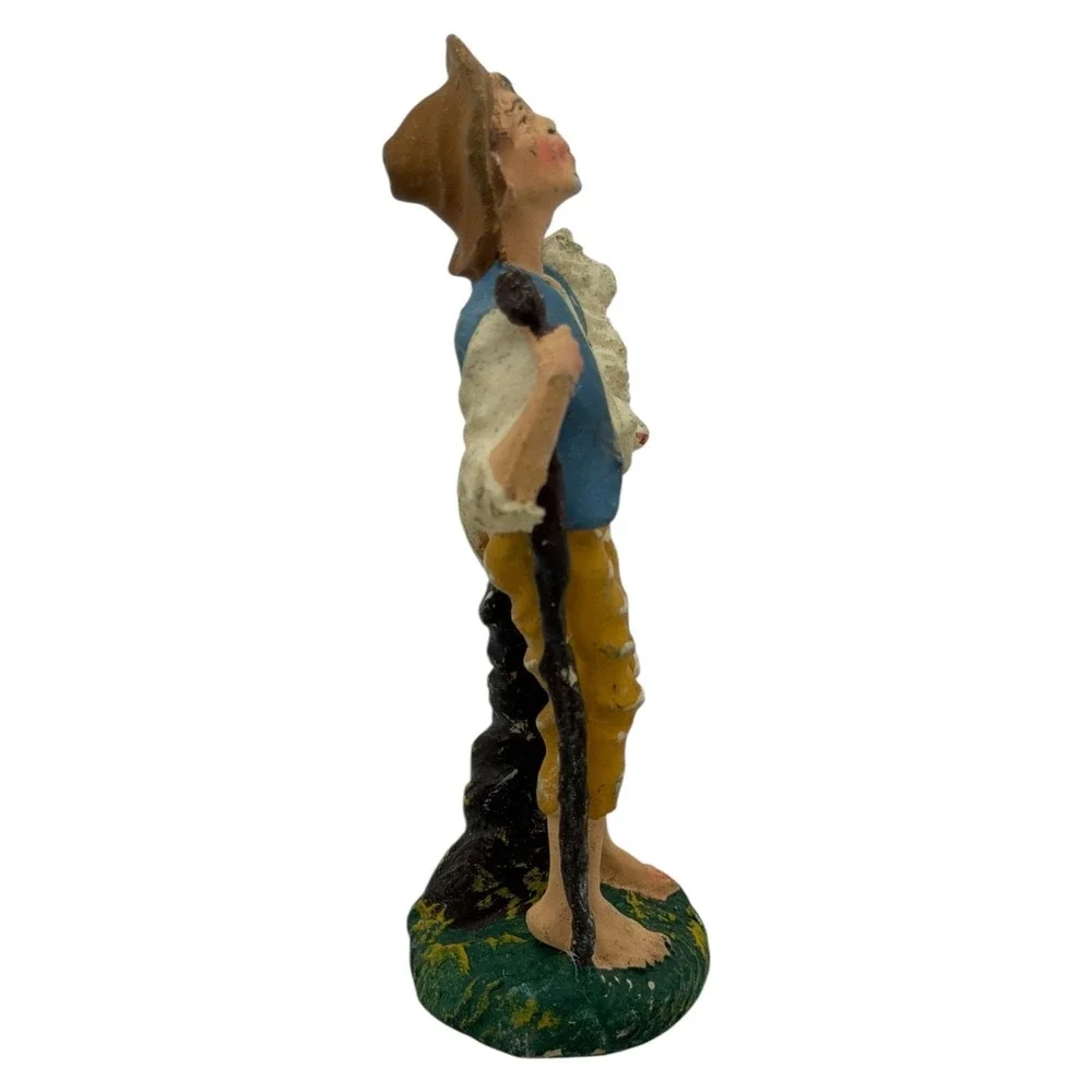 Italian Nativity Shepherd Figurine‎ Hand-Painted Vintage Christmas Scene