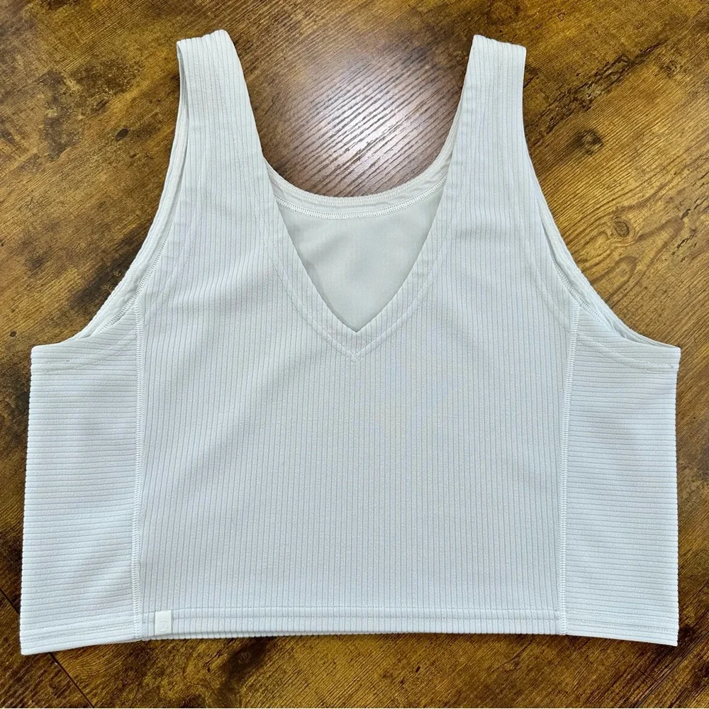 Lululemon Ribbed Softstreme Cropped Tank Top, Bone, 12