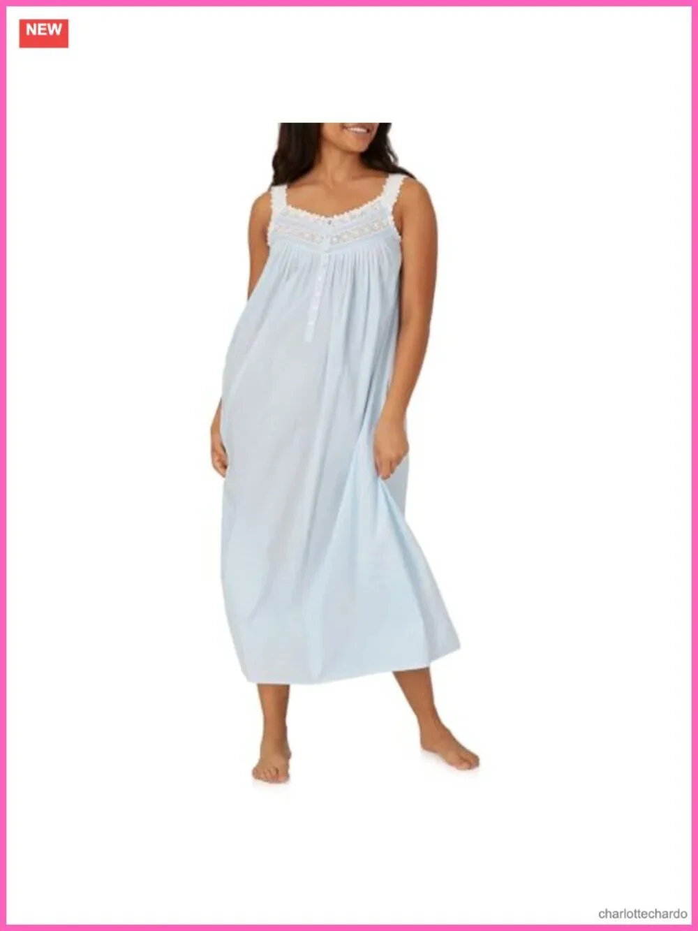 Eileen West Queen Anne's Lace Cotton Nightgown Sleepwear Loungewear