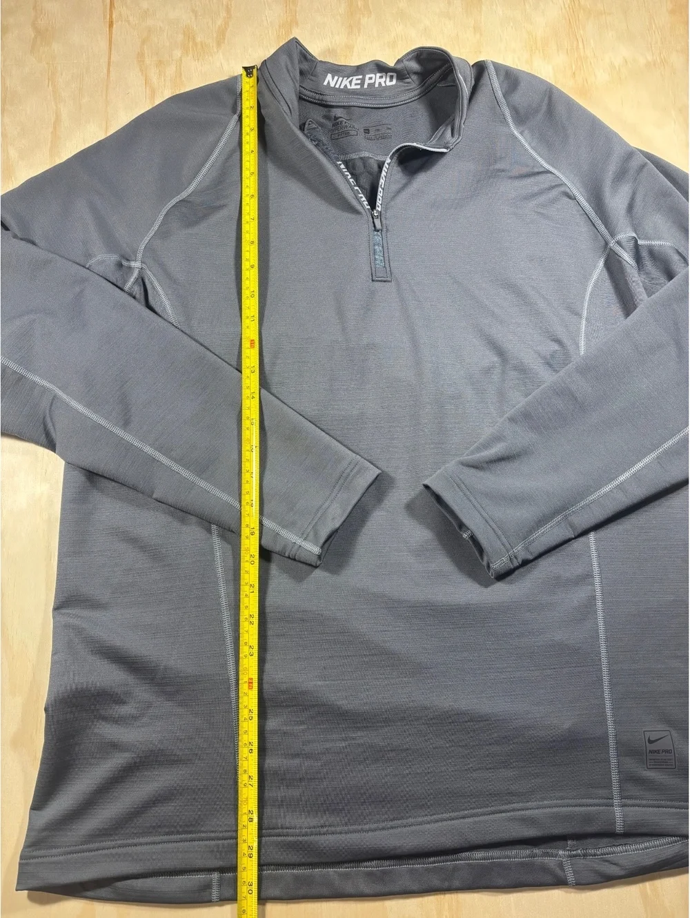 Nike Sweater Mens XXL Gray 1/4 Zip Dri Fit Activewear Hyperwarm Pro