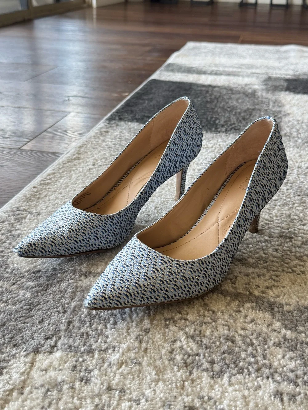 Alfani Pointed Toe Kitten Heels in Blue Speckle