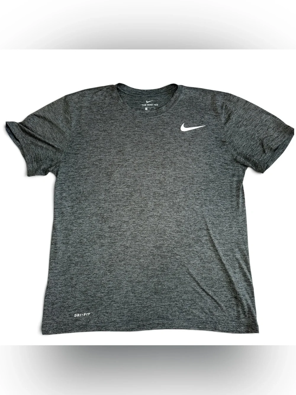 Nike Mens Size Large Dri-FIT Training T-Shirt Gray Short Sleeve Athletic