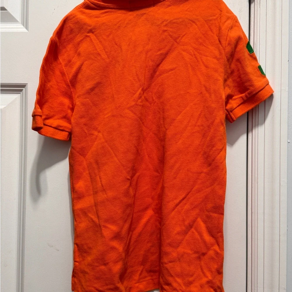 Polo by Ralph Lauren Orange Polo Shirt with Green Logo