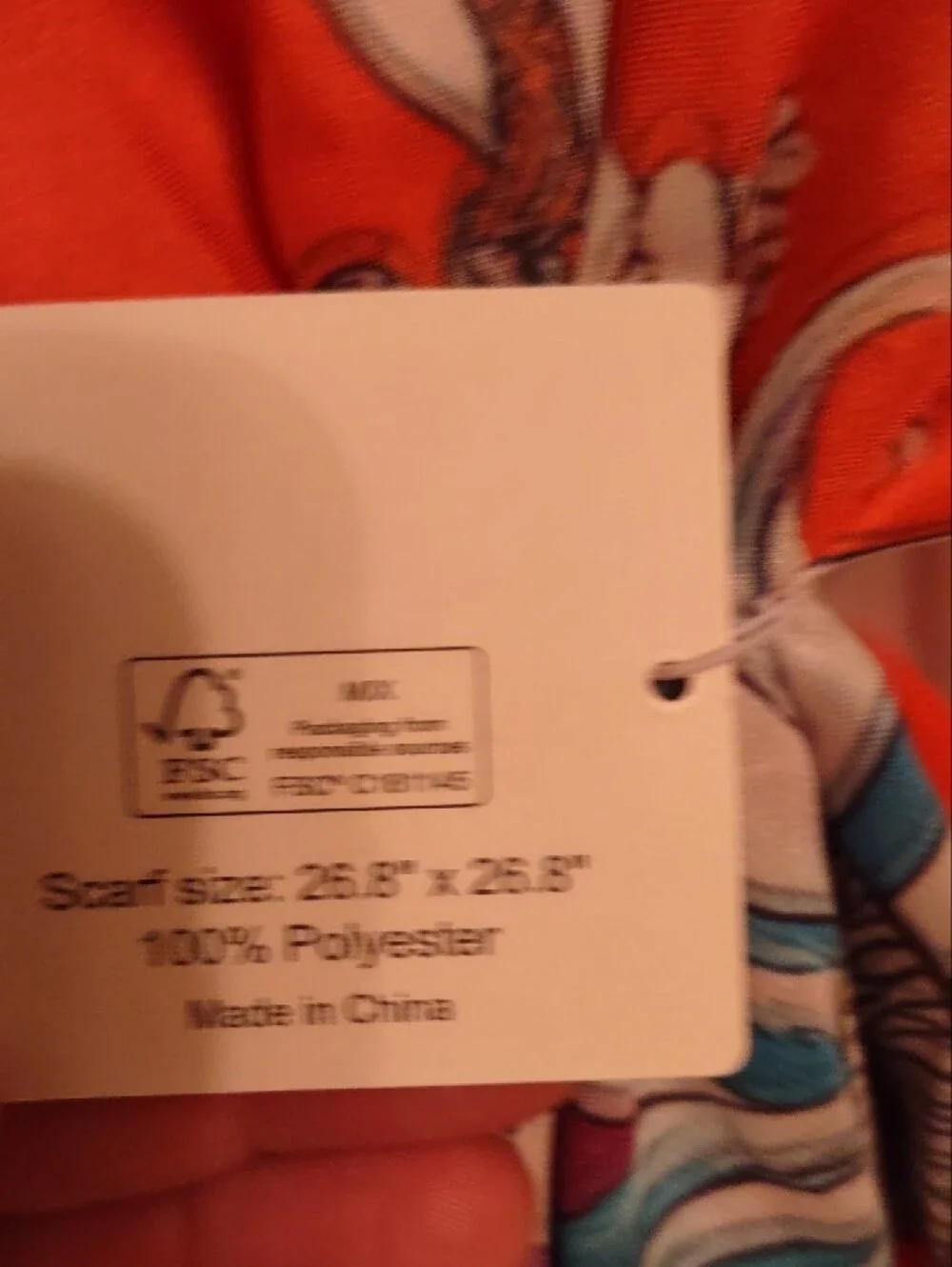 NWT Geometric Mirror Print Square Fashion Neck Scarf Orange Multi 27x27