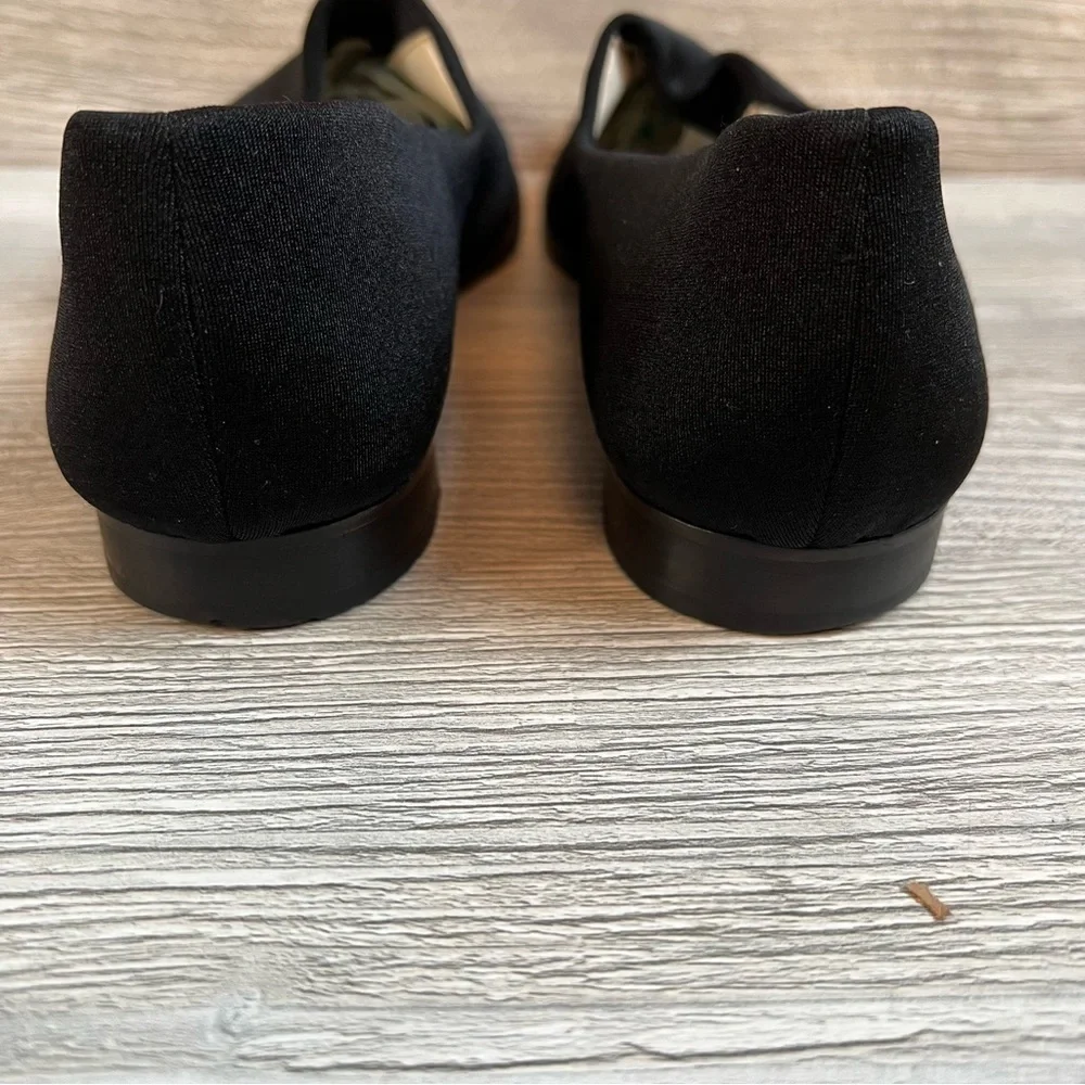Clifford & Wills slip on black satin like shoes size 10