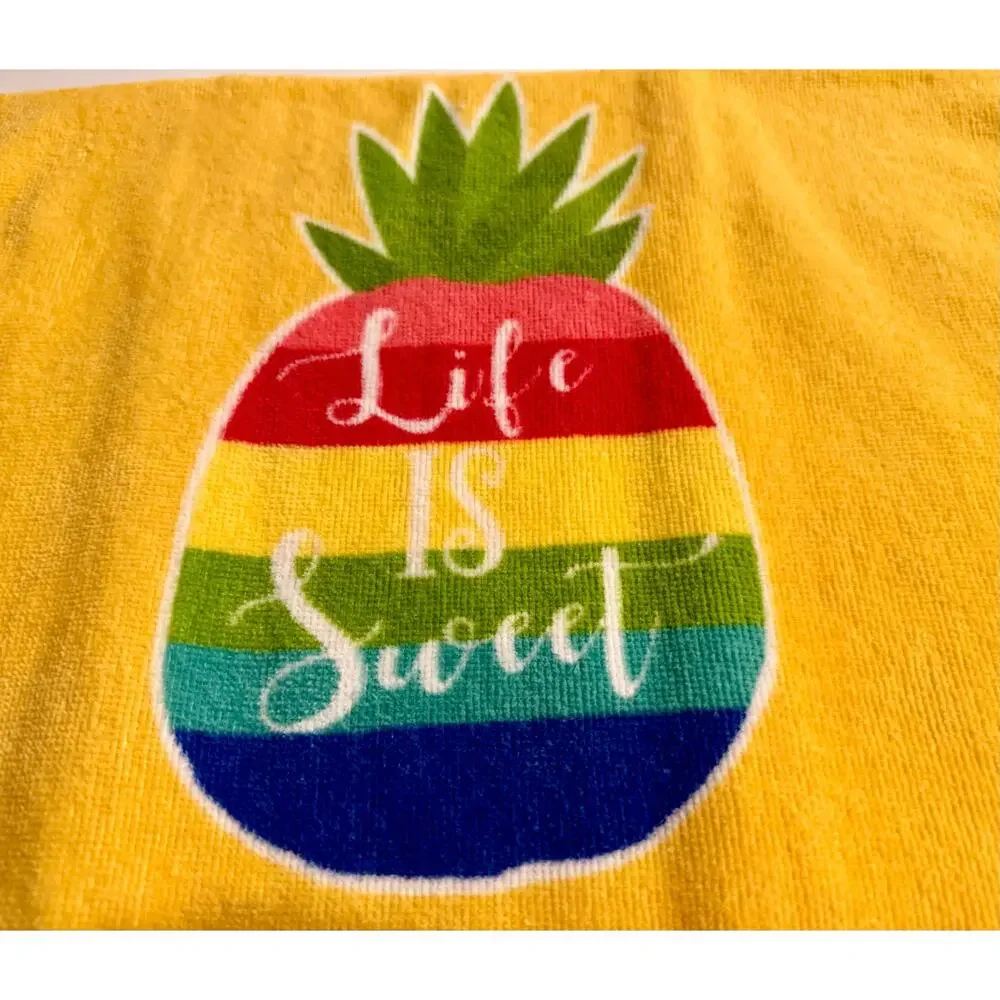 Serafina Home Summer Pineapple Ice Cream Kitchen Towel Set of 3 NWOT