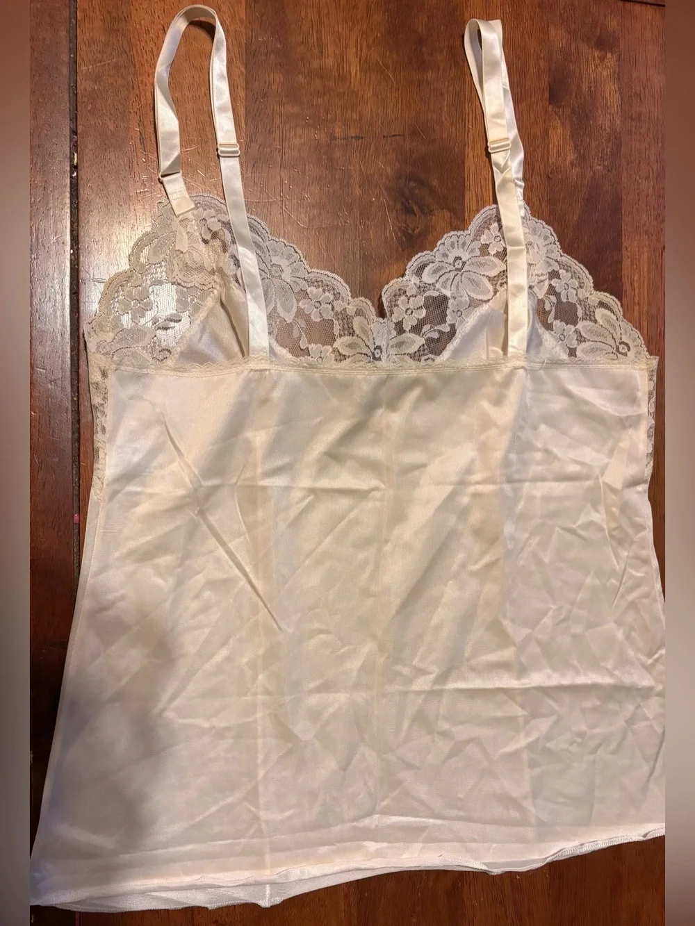 Vintage Lorraine Women's Size 36 Cream colored Camisole Laced V-Neck