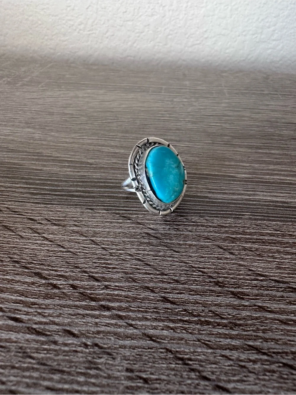Vintage Navajo Native American Sterling Silver & Turquoise Ring Size 5