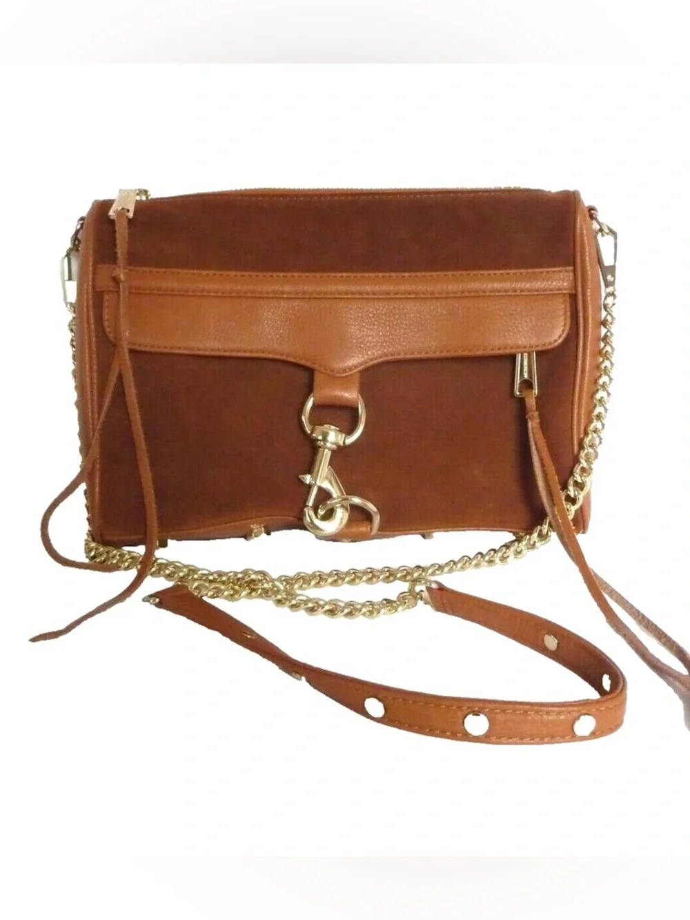 Vintage Rebecca Minkoff Brown Leather & Suede Mini M.A.C Bag