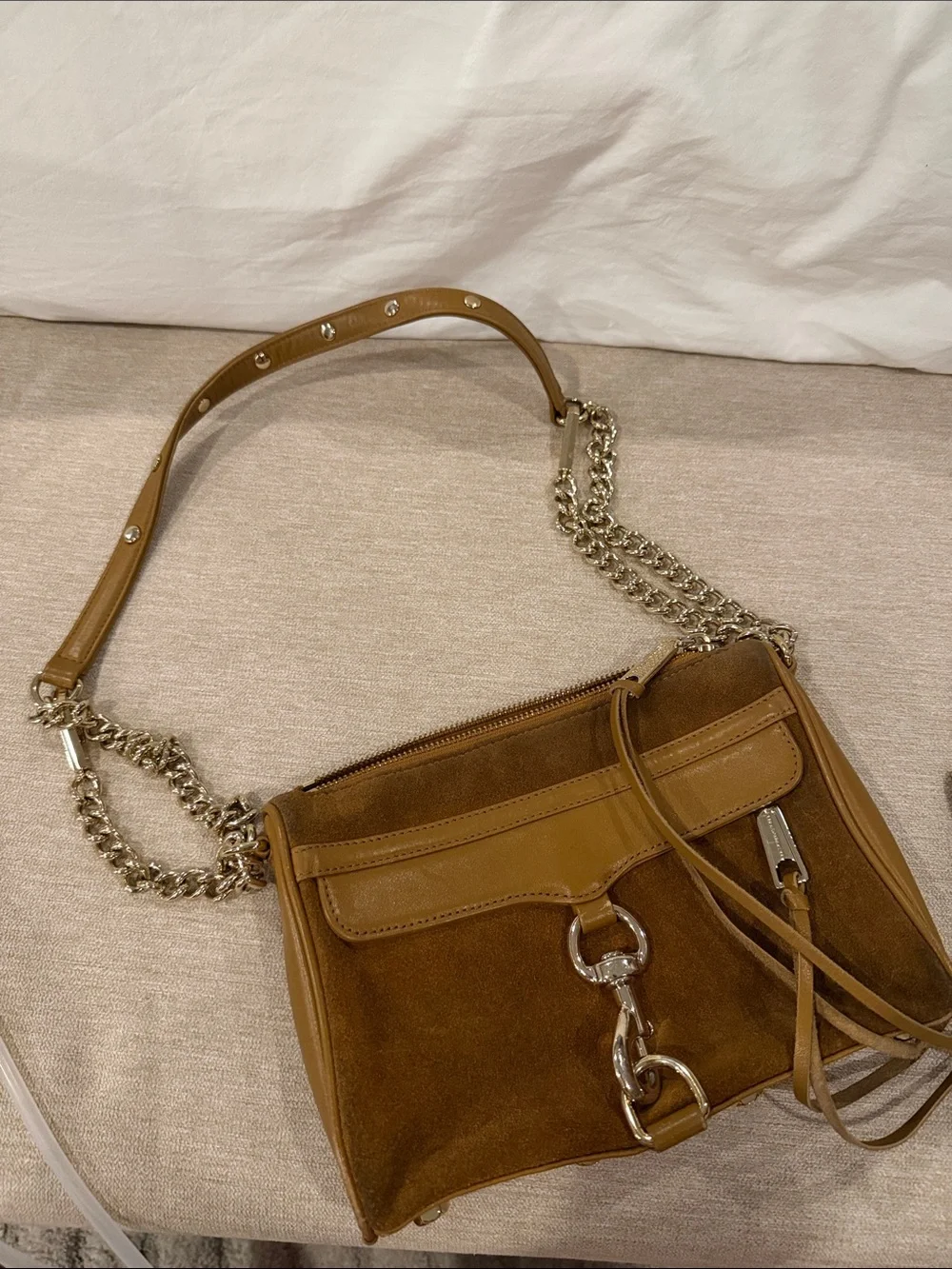 Vintage Rebecca Minkoff Brown Leather & Suede Mini M.A.C Bag