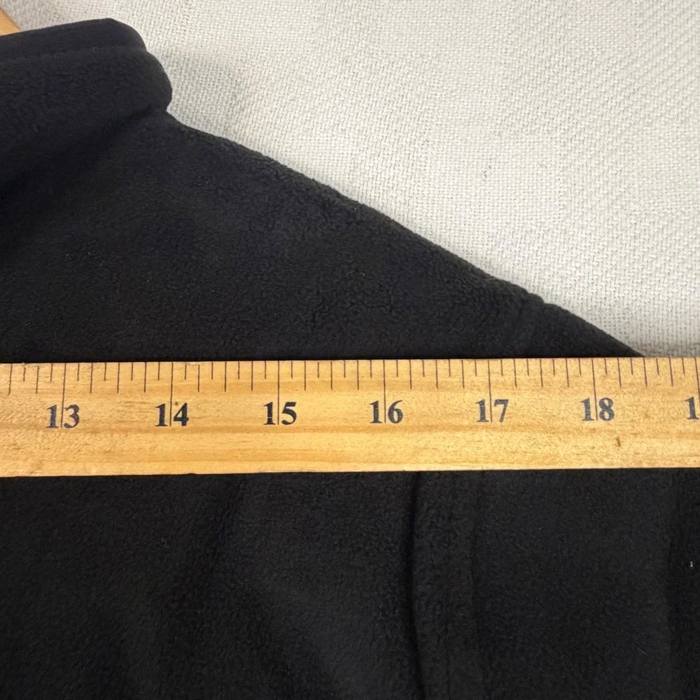 32 Degrees Heat Mens Fleece Pullover Mock Neck Snap Button Black Medium NEW