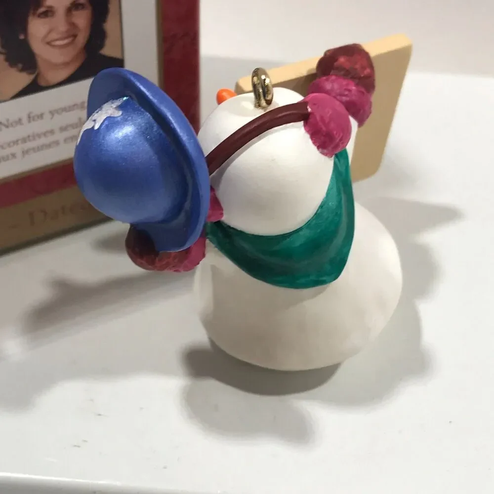 Millennium Snowma'am 2000 Hallmark Keepsake Mini Ornament Snowman 1 3/4